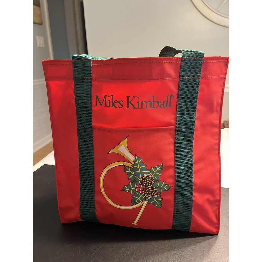 New Miles Kimball Christmas Fleece Lap Blanket Throw w Shopping Tote Bag
